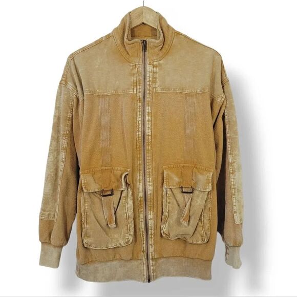 Forever 21 Reverse Terry and Distressed Corduroy Modern Diver Jacket Size Medium - Picture 6 of 6